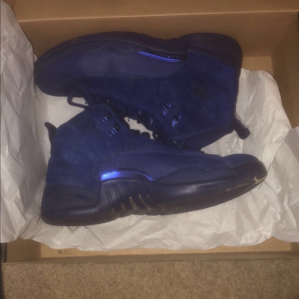 Jordan 12 deep blue suede